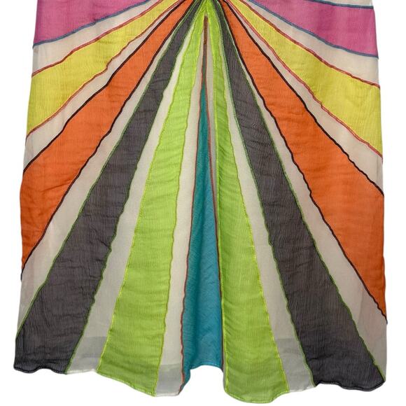 MaxAzria Collection Silk Chiffon Starburst Dress Sleeveless size 8 - Picture 3 of 8